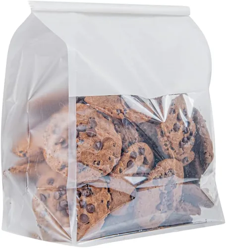 Vista 19 de Restaurantware Bag Tek - Bolsas de lazo de lata de 5.1 x 4.1 x 11.2 pulgadas con ventanas, 100 bolsas resellables con ventanas, parte inferior plana