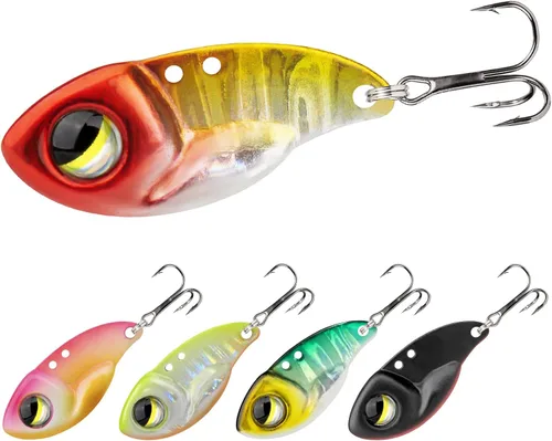 Vista 12 de TRUSCEND Vibespinner Easy Catch Fishing Lures with BKK Hooks, Dual-Blade Spinner Baits with Double Water Disturbance and Reflective for More Bites