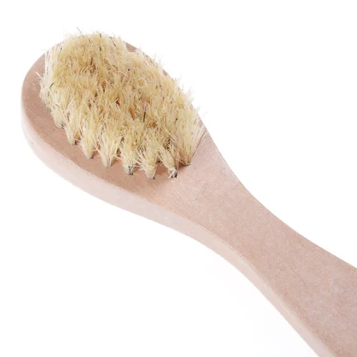 Vista 4 de Cepillo de limpieza facial para exfoliación facial, cepillo de cerdas naturales para cepillado en seco, juego de 3 unidades de limpieza de piel