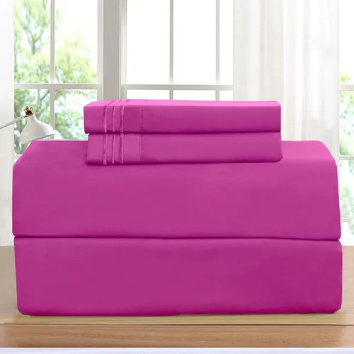 Vista 24 de Elegant Comfort Juego de sábanas de lujo en Amazon 1500 Premier resistente a las arrugas, la decoloración y las manchas, juego de sábanas de 4