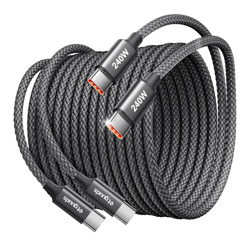 Vista 8 de etguuds Cable USB C a USB C de 240 W de 6 pies, paquete de 2, cable de carga tipo C de carga súper rápida para iPhone 17 16 15 Series, Samsung