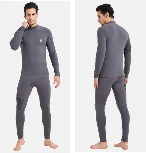 Vista 5 de MEETYOO Camisa térmica de manga larga con cuello alto para hombre, ropa interior de compresión ligera, transpirable, capa base
