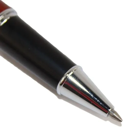 Vista 3 de Gullor Noble Jinhao 8802 bolígrafo de madera roja con tapa negra