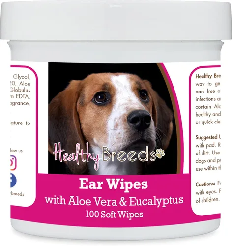 Vista 33 de Healthy Breeds Affenpinscher Toallitas de limpieza de oídos con aloe y eucalipto para perros, 100