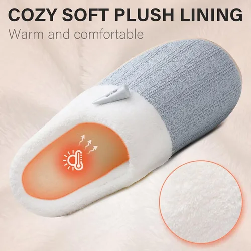 Vista 4 de NineCiFun Pantuflas para mujer, cómodas, ligeras, para casa, sin cordones, de espuma viscoelástica, para dormitorio, para interiores y exteriores