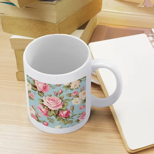 Vista 8 de Tazas de café vintage Shabby Chic Rose con diseño de flores antiguas, taza de cerámica divertida y única para cumpleaños, Día de la Madre, ideas