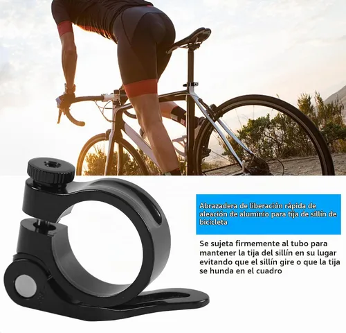 Vista 5 de NUWAB Abrazadera de poste de asiento de bicicleta premium, collar de tija de sillín de liberación rápida para bicicleta con aleación de aluminio