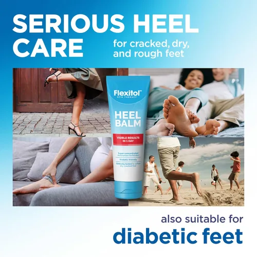 Vista 4 de Flexitol Bálsamo para el talón, rica crema hidratante y exfoliante para pies, versión original, 4 onzas