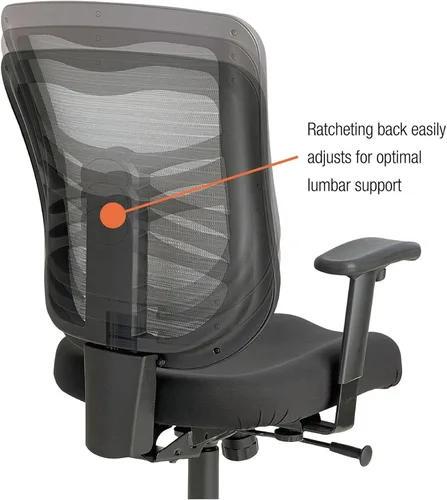Vista 7 de Alera ALEEL42B18 Elusion Series Silla de malla giratoria/inclinable con respaldo medio - negro