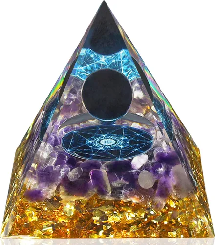 Vista 3 de YATOJUZI Torre de Cristales Curativos de Amatista de 2.4 pulgadas, Cristal de Chakras, Reiki, Orgonita, Piedras Preciosas para Atraer Energía