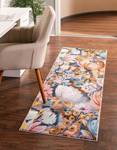 Vista 11 de Unique Loom Blossom Collection - Alfombra rectangular (2 x 3 pies, rectangular, multicolor y negro)