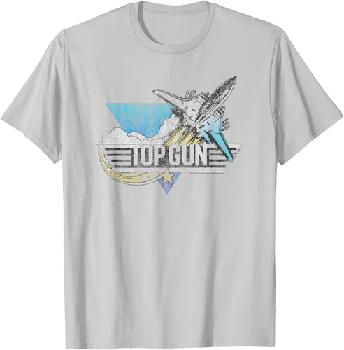 Vista 30 de Top Gun Illustrated F-14 Triangle Art Camiseta, Azul / Patchwork, S Azul Marino