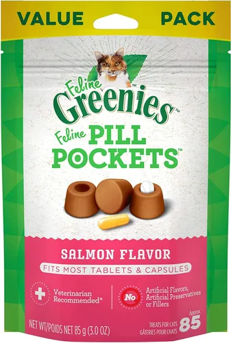 Vista 13 de Greenies Bolsitas para píldoras felinas para gatos Golosinas naturales suaves para gatos, sabor a hierba gatuna, bolsa de 1.6 oz. (45 golosinas)