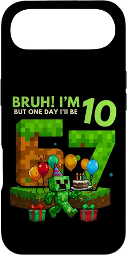 Vista 27 de Bruh I'm 10 But One-Day I'll Be 67 Retro 10th Birthday Kids Case for iPhone 17