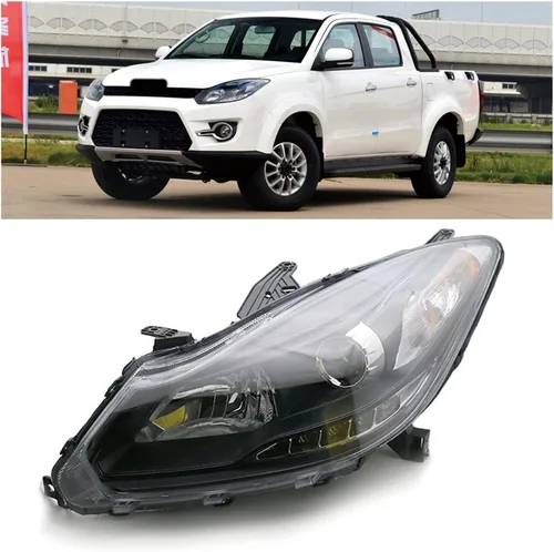 Vista 2 de Conjunto de faros delanteros compatible con JMC Vigus 3 Vigus 5 Pickup (negro, lado izquierdo)