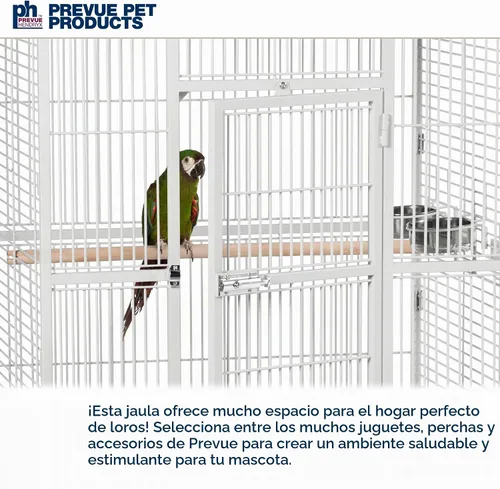 Vista 4 de Productos en hierro forjado Prevue para mascotas, selecta jaula de aves, negro Hammertone 3151BLK, Pewter
