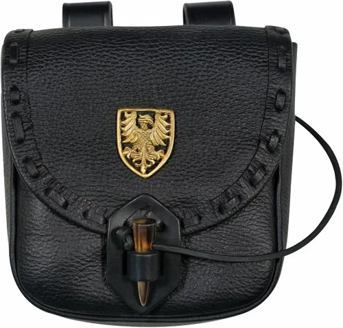 Vista 15 de Mythrojan - Bolso de Cintura de Cuero Vikingo - Accesorios para Vestimenta Medieval y Renacentista - Bolso de Cintura LARP - Bolso de Monedas