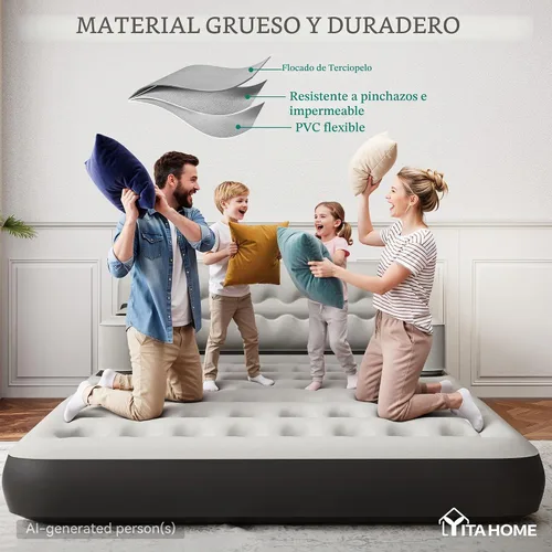 Vista 8 de YITAHOME Queen - Colchón vertical acanalado para sofá cama, gris