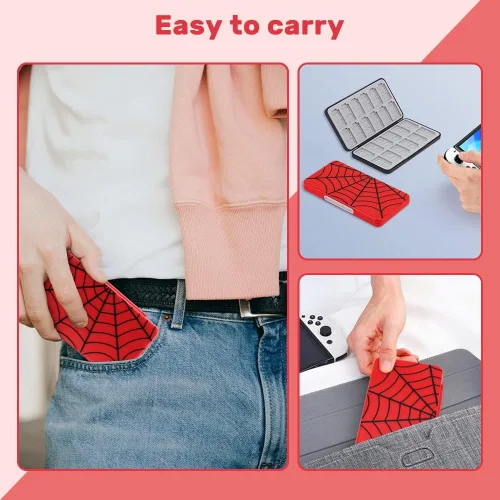 Vista 6 de Jusy Funda para tarjetas de juego para Nintendo Switch, con 24 ranuras para tarjetas de juego y 24 ranuras para tarjetas micro SD