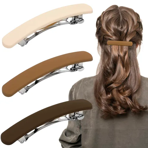 Vista 9 de ATODEN Pinzas para el cabello, 4 pasadores franceses mate neutros para cabello fino y fino, horquillas para el cabello y accesorios para mujeres