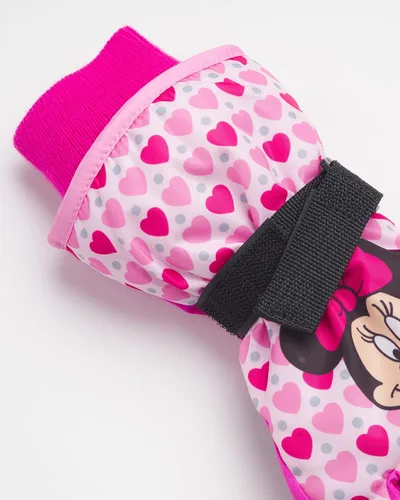 Vista 4 de Disney Guantes de esquí de nieve aislados de invierno para niñas Minnie Mouse o Frozen II Elsa Anna niñasniñas Nieve