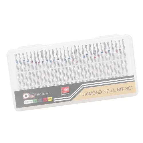 Vista 9 de Juego de 30 brocas de uñas, brocas para quitar acrílico o gel duro, brocas de carburo para manicura y pedicura, herramienta de arte de uñas, broca