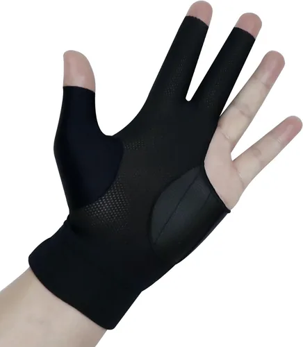 Vista 3 de LeFeng - Guantes de billar profesionales para billar, 3 dedos abiertos, para mano izquierda para hombres y mujeres