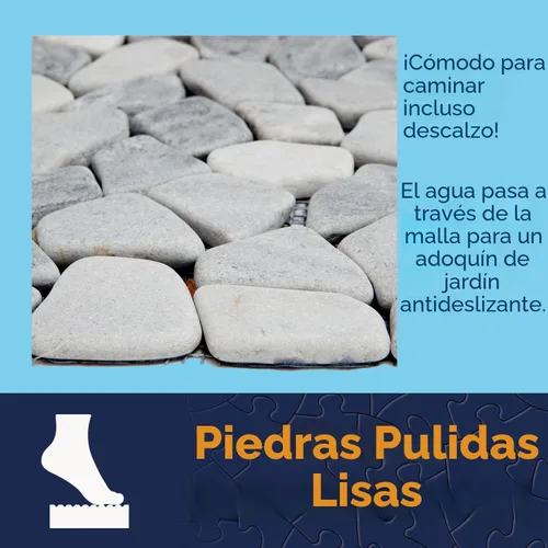 Vista 4 de Bits and Pieces Stepping Stones Pasarela al aire libre de 12 pulgadas de mármol de roca de río, juego de 3 decoraciones de patio, adoquines