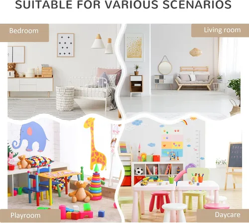 Vista 7 de HOMCOM Estantería infantil con cajón de almacenamiento para libros, sala de juegos, color marrón