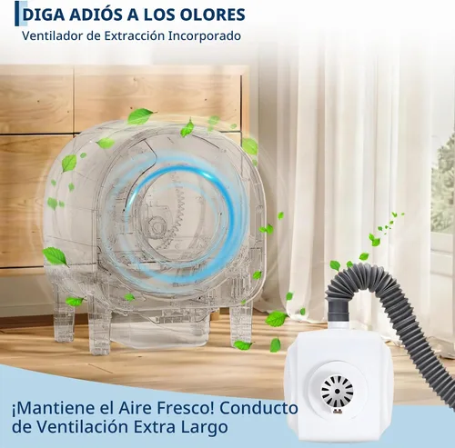 Vista 4 de Garvee Caja de arena para gatos autolimpiante, caja de arena inteligente automática para mascotas, gran capacidad para múltiples gatos, control