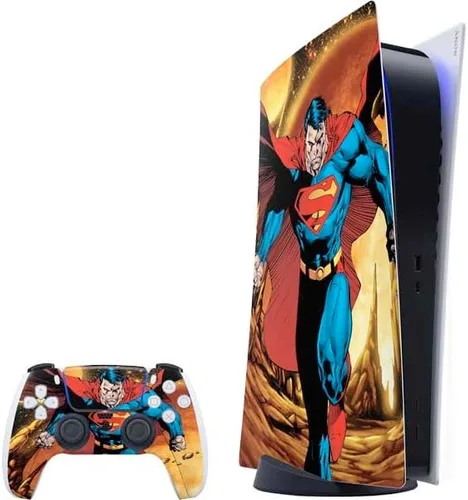 Vista 5 de Skinit Decal Gaming Skin Compatible with PS5 Bundle - Officially Licensed DC Comics Superman Unchained #1 Original Cover Design