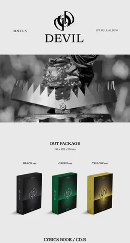 Vista 2 de Oneus Devil 1st Album Random Version 16p Lyrics Book+96p PhotoBook+1p Hidden Card+2p PhotoCard+Message PhotoCard SET+Tracking Kpop Sealed