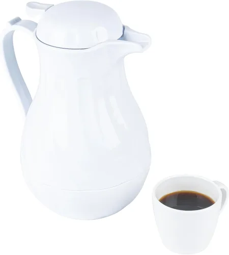 Vista 17 de Restaurantware Jarra térmica para café, paquete de 1 servidor de café aislado de plástico de 20 onzas con mango ergonómico, cafetera negra