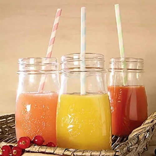 Vista 9 de 100 popotes de papel biodegradables a granel, varios colores del arco iris a rayas, pajitas para jugos, batidos, cócteles, café, refrescos, batidos