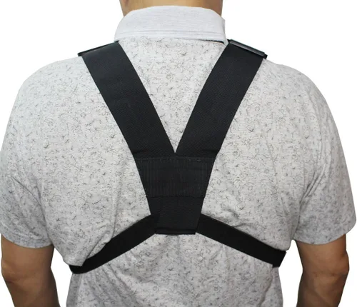 Vista 3 de Arnés de radio para el pecho, bolsa de bolsillo, chaleco para radio bidireccional (Rescue Essentials) (negro)