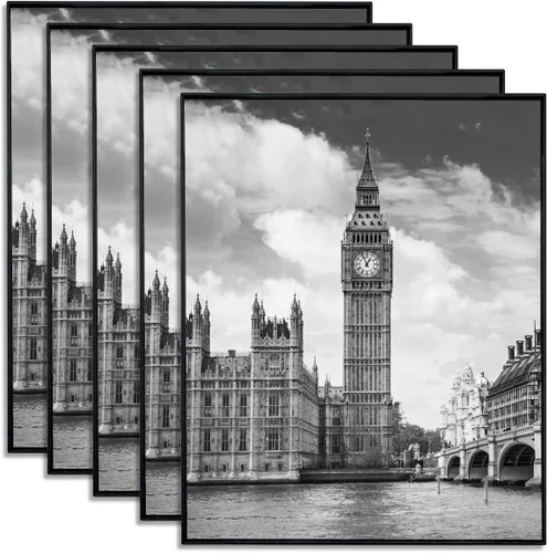 Vista 9 de GOmaize - Marco de fotos negro de carga frontal de 10 x 15 cm, juego de 10, para montaje en pared o mesa