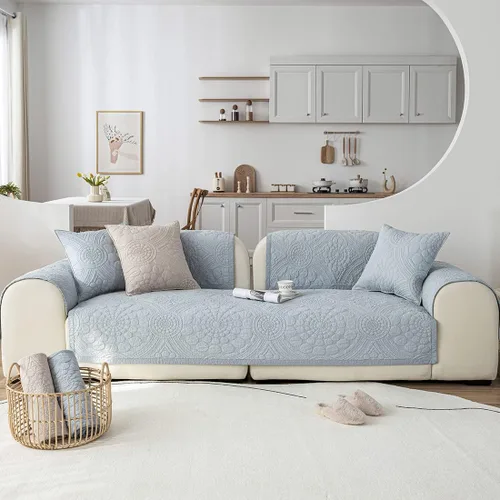 Vista 11 de vctops Funda para sofá con bordado bohemio de algodón, antideslizante, suave, lavable, protector de muebles para niños, perros y mascotas