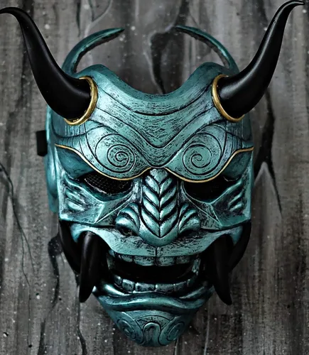 Vista 2 de Máscara de Airsoft Samurai Assassin Demon Oni BB Gun Halloween Cosplay malvado DA07