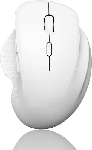 Vista 9 de Uiosmuph Ratón inalámbrico Bluetooth G09, BT5.1 y 2.4Ghz recargable con receptor USB y adaptador tipo C, ratones Bluetooth ergonómicos para laptop