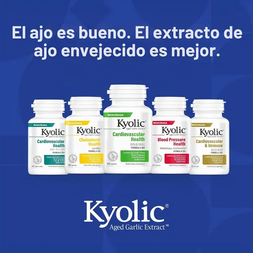 Vista 8 de Kyolic Fórmula 111 de extracto de ajo envejecido, respuesta saludable a la inflamación, 150 cápsulas (el embalaje puede variar)