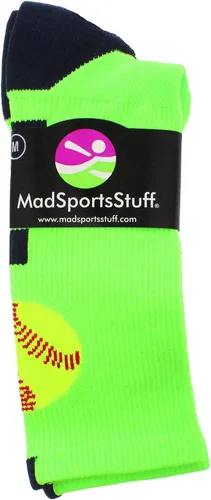 Vista 2 de MadSportsStuff Softball Logo Athletic Crew Socks (multiple colors)