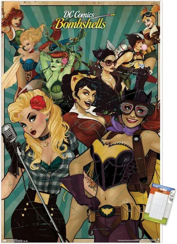 Vista 10 de Trends International DC Comics - Bombshells Wall Poster, 14.725" x 22.375", Barnwood Framed Version Versión enmarcada Barnwood