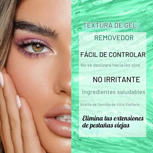 Vista 3 de Kit de removedor de extensiones de pestañas, 0.3 onzas líquidas, removedor de pestañas de fragancia para extensiones de pestañas, aroma de aloe