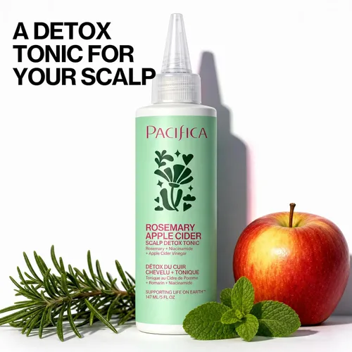 Vista 3 de Pacifica Tónico Desintoxicante para el Cuero Cabelludo – Exfoliante para el Cuero Cabelludo de Romero y Vinagre de Sidra de Manzana, Enjuague