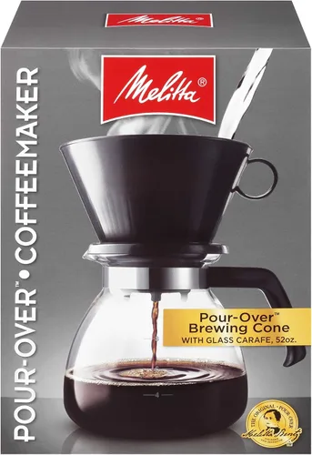 Vista 5 de Melitta Cafetera de 52 oz. con jarra de vidrio para café con goteo, negra