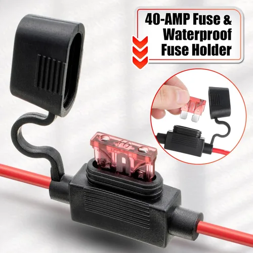 Vista 3 de Reemplazo del conector de arnés de cable de 12 AWG compatible con batería Peg Perego SLA de 12 voltios, conector de batería de 12 V con fusible