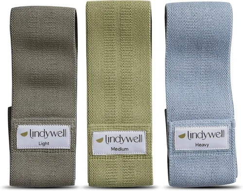 Vista 8 de Lindywell Bandas de tela y ejercicio para mujeres y hombres, bandas de resistencia para entrenamiento, incluyendo activación de glúteos