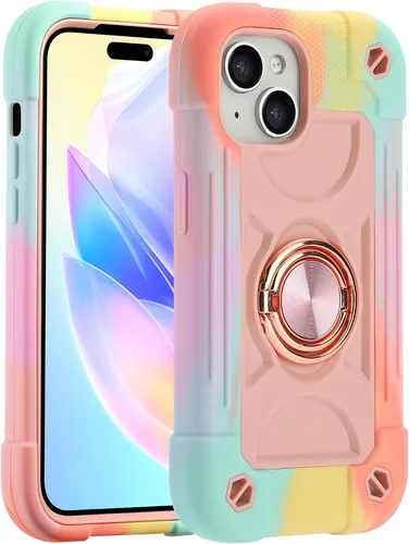 Vista 98 de MARKILL Funda compatible con iPhone 14 Pro de 6.1 pulgadas con soporte de anillo integrado, protección contra caídas de grado militar, carcasa Palta