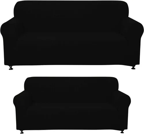 Vista 22 de Sapphire Home - Juego de 2 fundas para sofá, sofá de 2 plazas, ajuste elástico, sin arrugas, funda protectora para muebles para 3/2 cojines