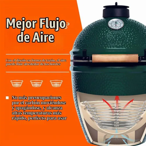 Vista 2 de Los accesorios para huevo verde grande, cesta de carbón de ceniza